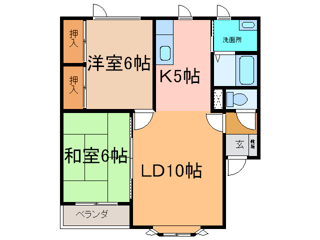 ハッピーハウス１２Ｂの間取り