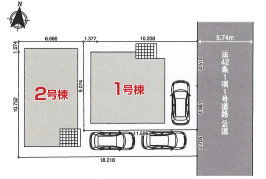 【仲介手数料無料】所沢市榎町Ⅰ期全２棟2号棟所沢市の新築住宅なら西武ハウジングの区画図