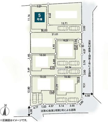 【区画図】 | 綾瀬市深谷上７丁目 新築戸建て 全5棟【仲介手数料無料】 | 【仲介手数料無料でご紹介可能です】大樹不動産
