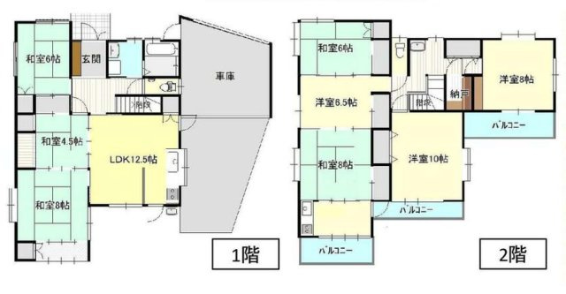 【中古戸建】高崎市福島町の間取り|■間取り図｜敷地面積：204.89（約61.97坪）　建物面積：195.84（約59.24坪）