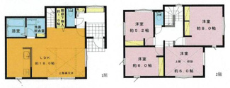 【間取り】 | 海老名市下今泉4丁目  B棟 | LDK18帖　リビング上部高天井　洋室1部屋上部吹抜　食洗器・浄水器　浴室乾燥機