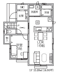 【仲介手数料無料】所沢北原町全５棟　D号棟　所沢市の新築住宅なら西武ハウジングの間取り