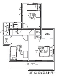 【仲介手数料無料】所沢北原町全５棟　D号棟　所沢市の新築住宅なら西武ハウジングの間取り