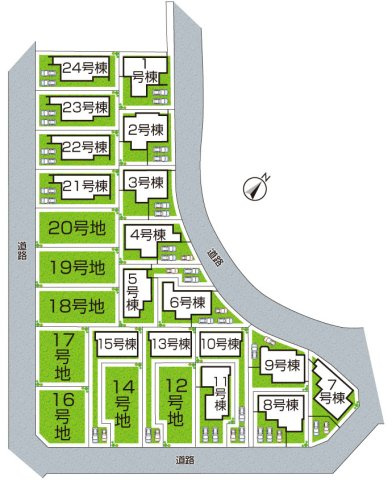木津川市城山台　新築一戸建ての区画図|全24区画