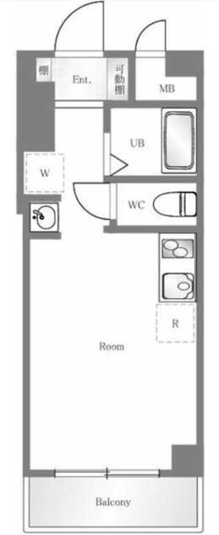 フラッツ大橋　高層階　独立洗面台　陽当たり良好の間取り