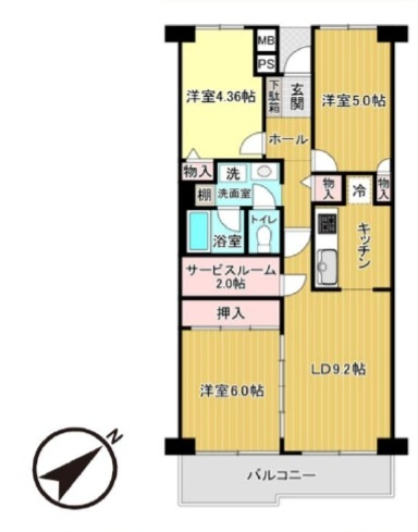 【間取り】 | コンドミニアム坂戸 | ３SDK