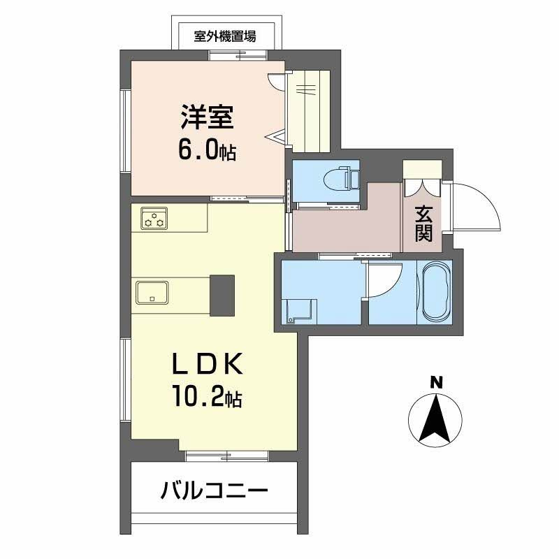 熊本市中央区京町２丁目の賃貸マンションの間取り