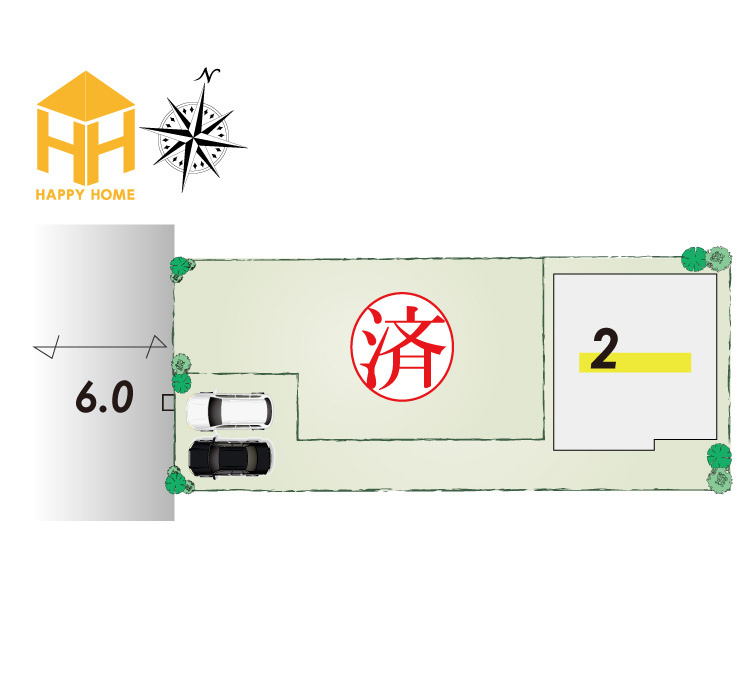 ファーストタウン荻野3丁目新築一戸建て│2SLDK・3SLDK+駐車2台可の区画図