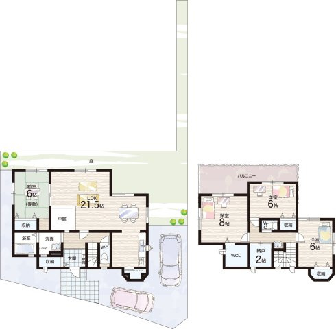 木津川市城山台　新築一戸建ての間取り|9号地