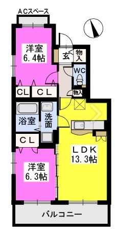 フローリッシュⅢの間取り