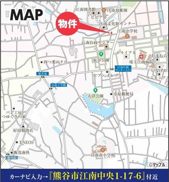 売地　熊谷市江南中央1-17-10（全1区画）の地図
