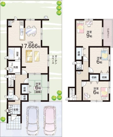 木津川市城山台　新築一戸建ての間取り|24号地