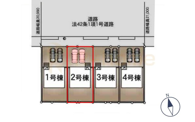 龍ケ崎市城ノ内第9　新築戸建て　2号棟の区画図|大きなお買い物だからこそ、メリット・デメリットを伝えさせて頂きます。
R-homeにお任せください♪