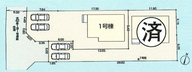 青梅市野上町1丁目　新築戸建全2棟の区画図