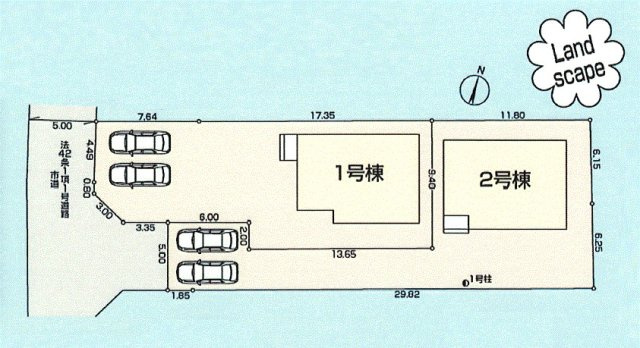 青梅市野上町1丁目　新築戸建全2棟の区画図