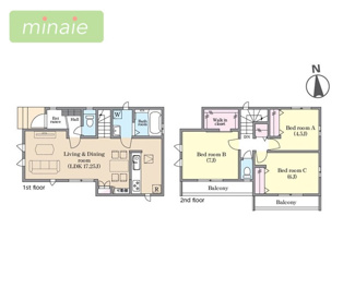 【間取り】 | 小学校10分　リビングイン階段　ウォークインクロゼット　大穴南5　限定1棟