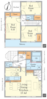 【間取り】 | 【仲介手数料無料！！】日野市西平山5丁目　新築戸建て（全2棟）1号棟　4499万円