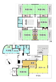 【間取り】 | 大津市北比良957-13　保養所 | 建物間取り