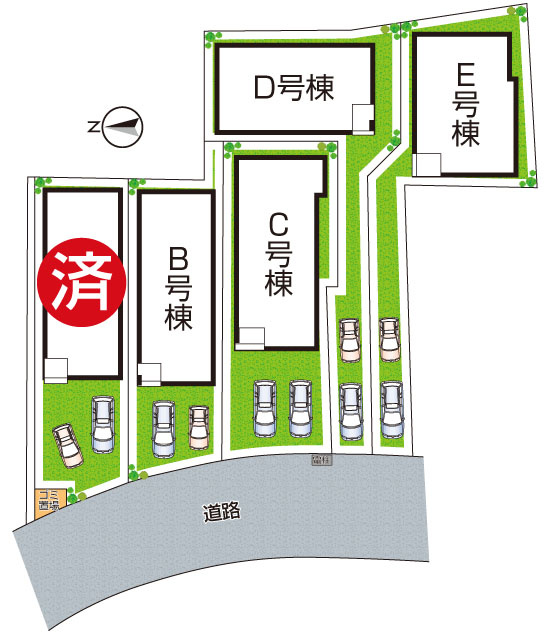 明石市二見町東二見　新築一戸建ての区画図|全5区画