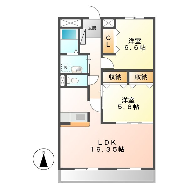 サニーレジデンス　ＹＫの間取り