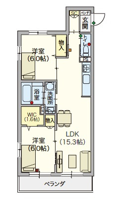 (シニア限定)ヘーベルVillage春日の間取り|シニアに優しい充実した設備