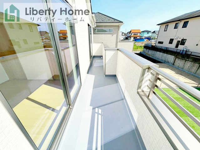ひたちなか市足崎　新築戸建　A号棟のバルコニー