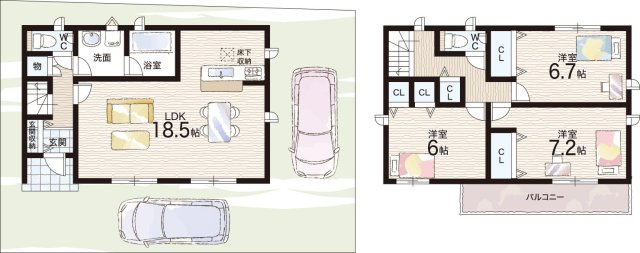 岸和田市門前町　第2期　新築一戸建ての間取り|8号地