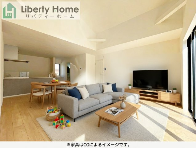 水戸市見和1期　新築戸建の居間・リビング