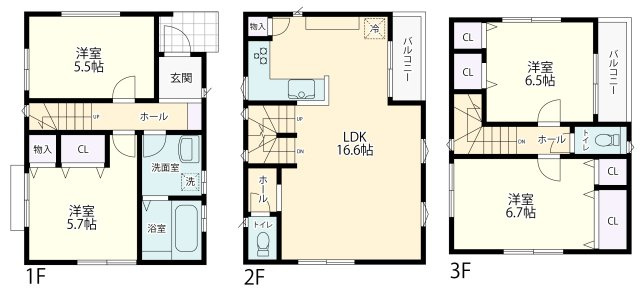 港南区港南1丁目　中古戸建ての間取り