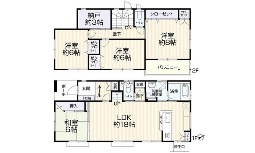 広島市安佐南区長楽寺１丁目　中古一戸建ての間取り