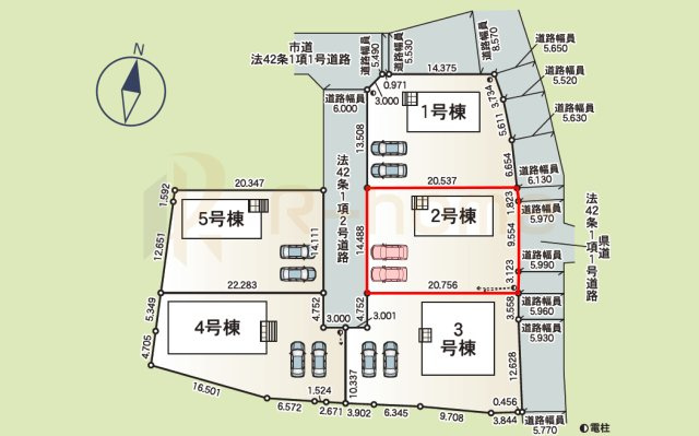 つくば市若森第1　新築戸建て　2号棟の区画図|大きなお買い物だからこそ、メリット・デメリットを伝えさせて頂きます。
R-homeにお任せください♪