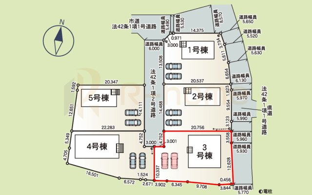 つくば市若森第1　新築戸建て　3号棟の区画図|大きなお買い物だからこそ、メリット・デメリットを伝えさせて頂きます。
R-homeにお任せください♪