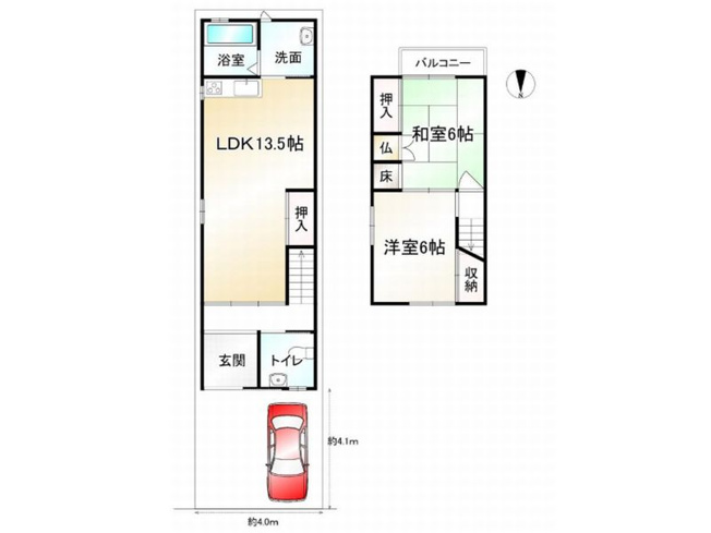 【間取り】 | 山科区東野南井ノ上町　中古戸建