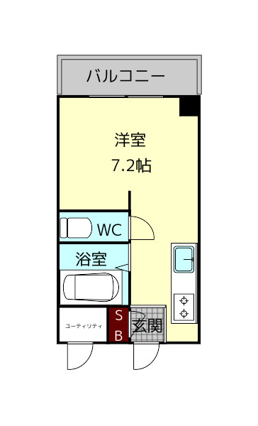 生駒市東新町の賃貸マンションの間取り