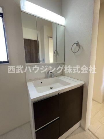 【仲介手数料無料】所沢市北野全２棟１号棟　所沢市の新築住宅なら西武ハウジング　の独立洗面台