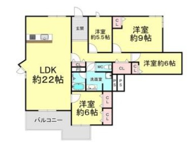 夙川台サンハイツA棟の間取り