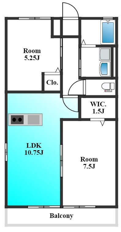 伊勢崎市今井町のアパートの間取り