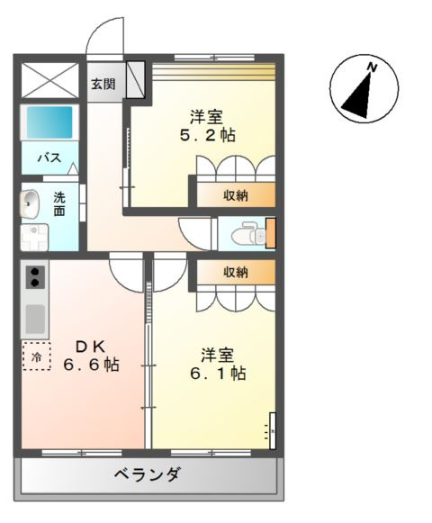 フィオーレツカサⅡの間取り