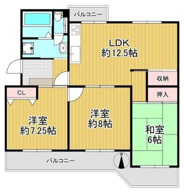 【間取り】 | 藤阪ハイツA1棟