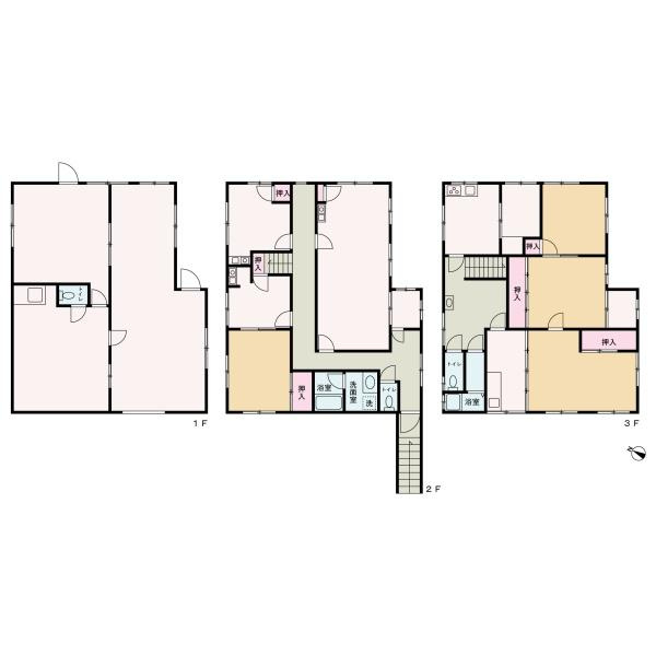 和歌山市湊　店舗付住宅の間取り