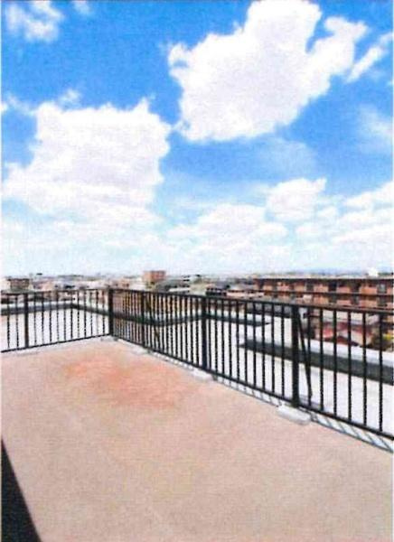 ガーデンヒルズ東大友のバルコニー|南向きで陽当たりよく洗濯物もよく乾きます