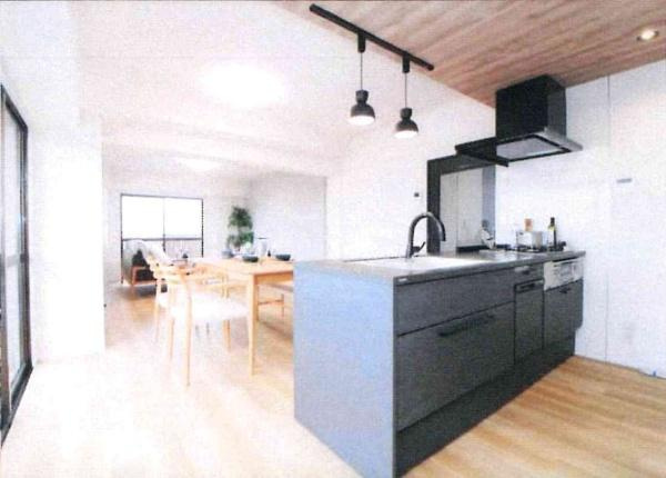 ガーデンヒルズ東大友のキッチン|オープンキッチン。会話がはずみます。