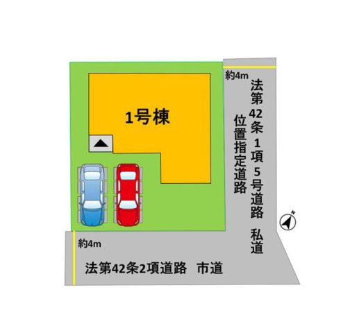 熊本市中央区帯山9丁目第1₋1棟(1号棟)の区画図|配置図（1号棟）
