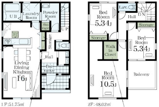 【居間・リビング】 | さいたま市岩槻区岩槻　新築戸建 | 同仕様同タイプ