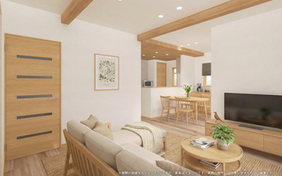 【完成予想図】 | 【LDK　イメージパース】
※画像は設計図面を基に作成したイメージです。