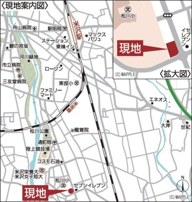 【地図】 | Cradle garden　米沢市通町第１　３号棟 | ★内覧予約で新米2kg★
