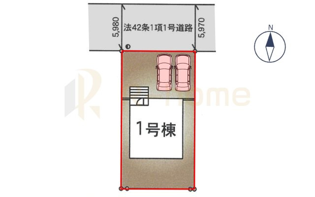 龍ケ崎市松ケ丘第6　新築戸建て　1号棟の区画図|大きなお買い物だからこそ、メリット・デメリットを伝えさせて頂きます。
R-homeにお任せください♪