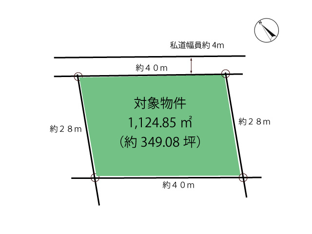 浅間ハイランドパーク 敷地約340坪の売土地の土地図