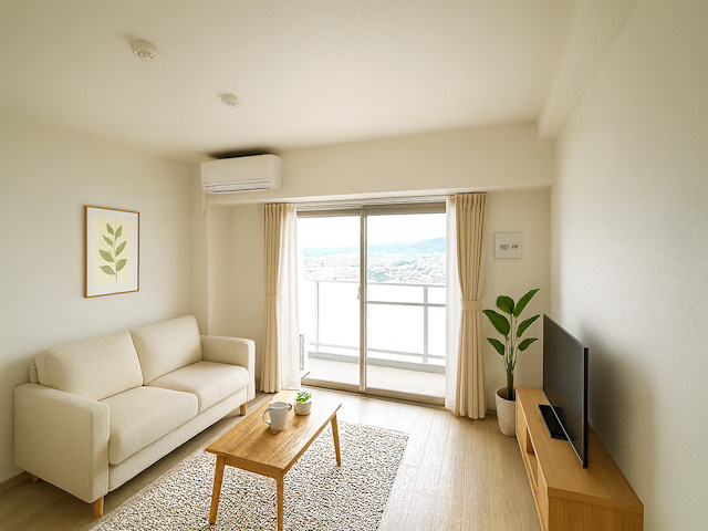 T・Kビル西大寺　NORTHの居間・リビング|CGで家具等を配置したもので家具等は含まれません。