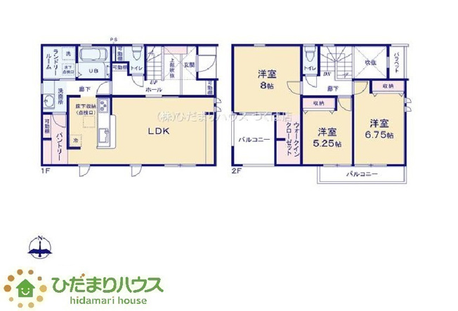【外観】 | 那珂市瓜連4期　新築戸建　 | WICやパントリー等収納豊富な間取り。